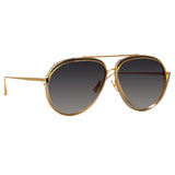 Francisco Aviator Sunglasses in Yellow Gold