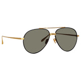 Marcelo Aviator Sunglasses in Black and Yellow Gold