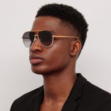 Men's Marcelo Aviator Sunglasses in Black and Cream