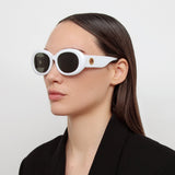 Lina Oval Sunglasses in White
