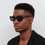 Men's Yoan Angular Sunglasses in Black