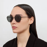 Hardy Oval Sunglasses in Nickel