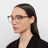 Spence Oval Optical Frame in Black and Yellow Gold