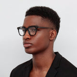 Men's Evans Optical D-Frame in Black and Matt Nickel