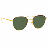 The Raif | Square Sunglasses in Green / Yellow Gold Frame (C19)