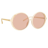 Bianca Round Sunglasses in Cream