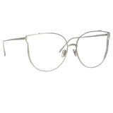 Joanna Oversized Optical Frame in White Gold