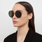 The Tracy | Round Sunglasses in Black Frame (C11)