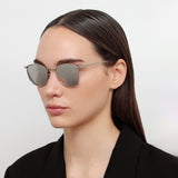 The Simon | Square Sunglasses in White Gold Frame (C2)