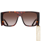Magda Butrym Flat Top Sunglasses in Tortoiseshell and Brown
