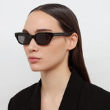 Magda Butrym Medium Cat Eye Sunglasses in Black and Grey