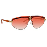 Matthew Williamson Hyacinth Aviator Sunglasses in Light Gold Tone