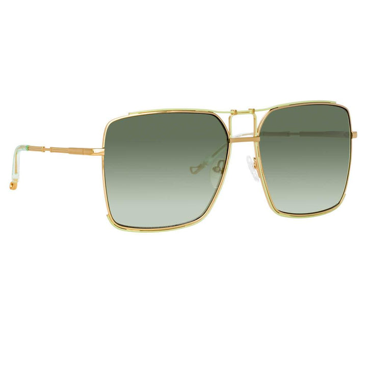 Matthew Williamson Peony Square Sunglasses in Light Gold Tone