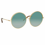 Matthew Williamson Geranium Sunglasses in Light Gold and Green