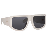 'IT Girl' Oversized Sunglasses in White  | NUE STUDIO x LINDA FARROW