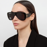 The Attico Edie Aviator Sunglasses in Black