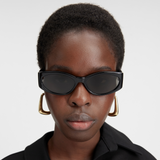 Ovalo Oval Sunglasses in Black by Jacquemus