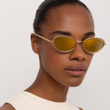 Area 1 Oval Sunglasses in Yellow Gold Tone