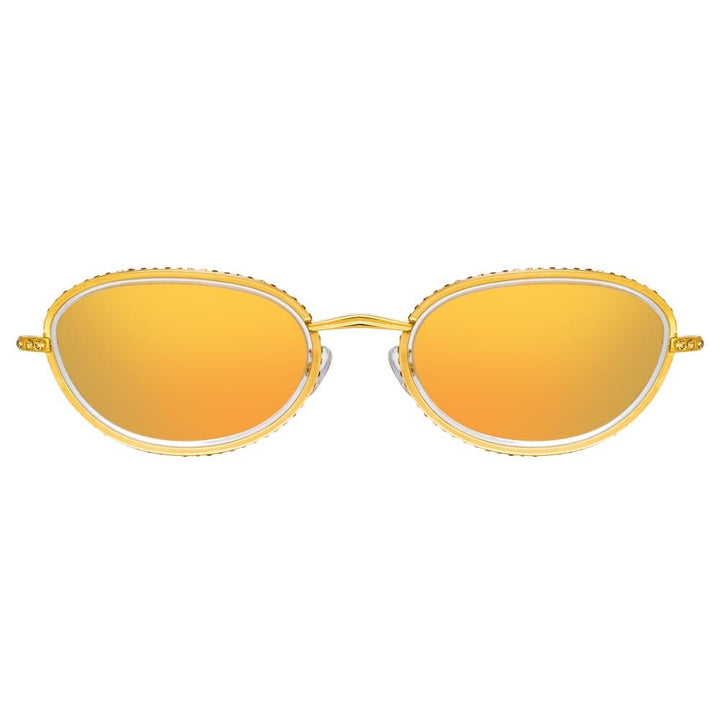 Oval Sunglasses In Yellow Gold Light Gold Frame By Area X Linda Farrow Linda Farrow Us