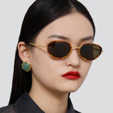 Area 1 Oval Sunglasses in Tortoiseshell and Yellow Gold