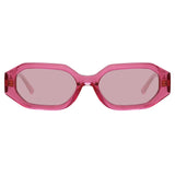 The Attico Irene Angular Sunglasses in Strawberry