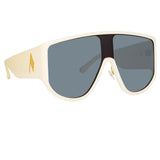 The Attico Iman Shield Sunglasses in Cream