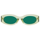 The Attico Berta Oval Sunglasses in Lime