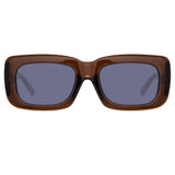 The Attico Marfa Rectangular Sunglasses in Brown