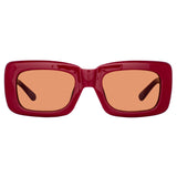 The Attico Marfa Rectangular Sunglasses in Bordeaux