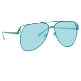 The Attico Telma Aviator Sunglasses in Blue