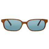 The Attico Gigi Rectangular Sunglasses in Brown and Turquoise