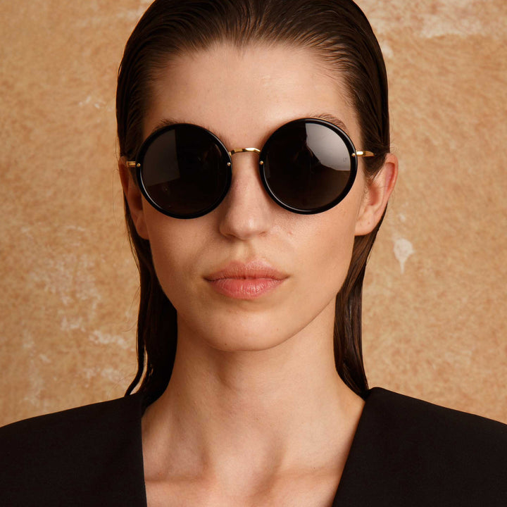 Kew Oversized Sunglasses in Black Frame by LINDA FARROW – LINDA FARROW