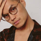 Cesar Angular Optical Frame in Yellow Gold and Black (Men's)