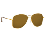 Dries Van Noten 199 Aviator Sunglasses in Yellow Gold Tone