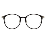 Gray Oval Optical Frame in Black (Asian Fit)