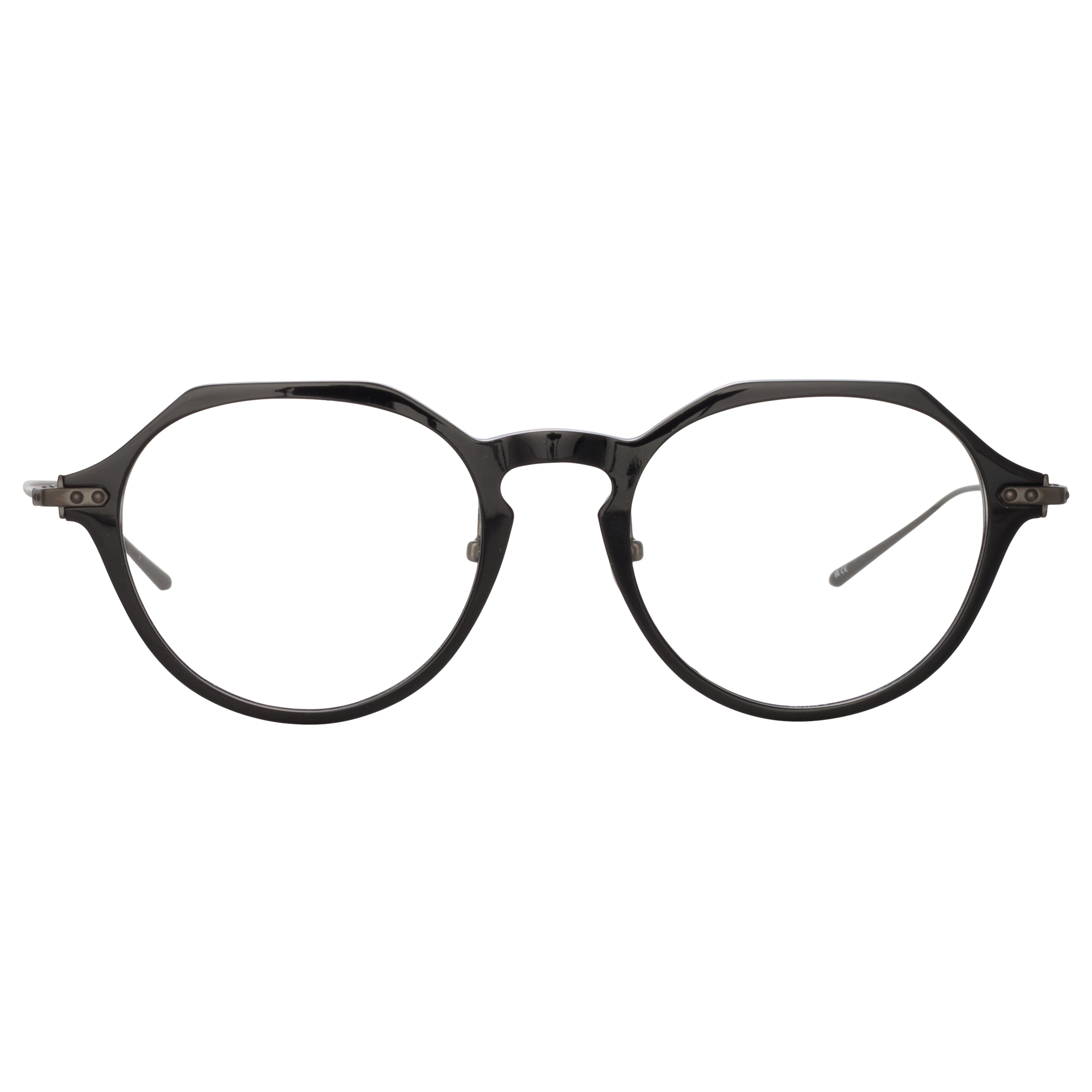 Gray Oval Optical Frame in Black (Asian Fit) – LINDA FARROW (U.S.)