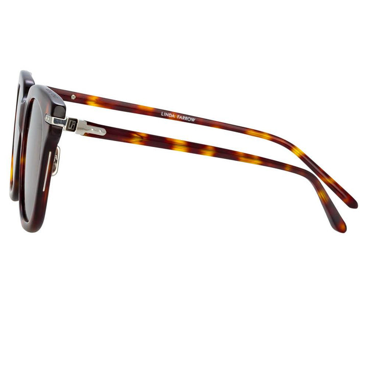 Linda Farrow - Empire A D-Frame Sunglasses in Tortoiseshell - Women - Adult - LF28AC6SUN