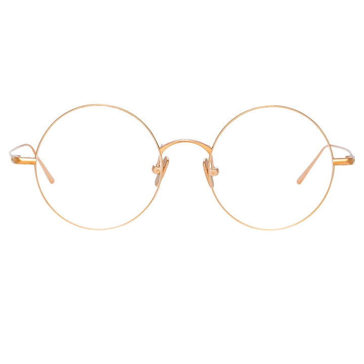 Zaha Round Glasses in Rose Gold frame by LINDA FARROW Linear – LINDA FARROW  (U.S.)