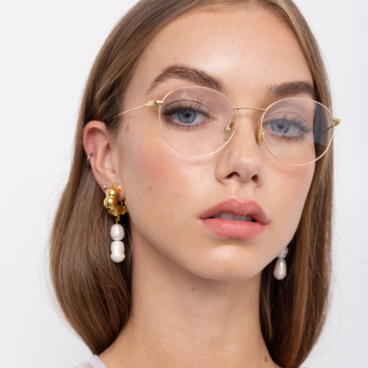 Round frame gold deals glasses