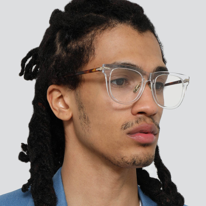 Men Vintage Eyewear Hip Hop Clear Lens Oval Wood Retro Gold Frame