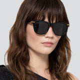 Chrysler D-Frame Asian Fit Sunglasses in Black