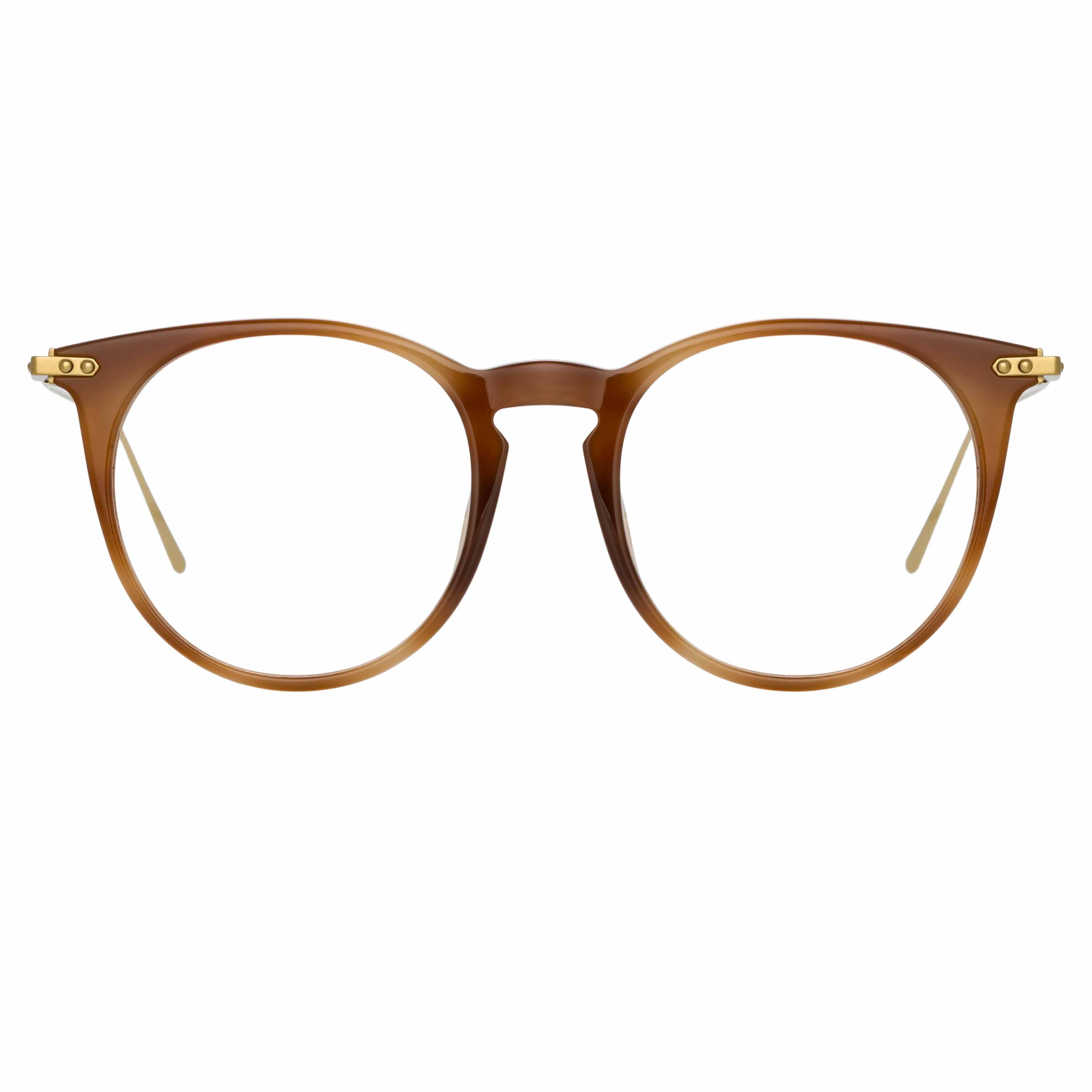 Ellis Oval Optical Frame in Brown by LINDA FARROW – LINDA FARROW (U.S.)