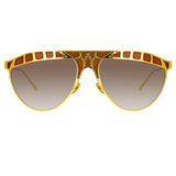 Huston Aviator Sunglasses in Yellow Gold