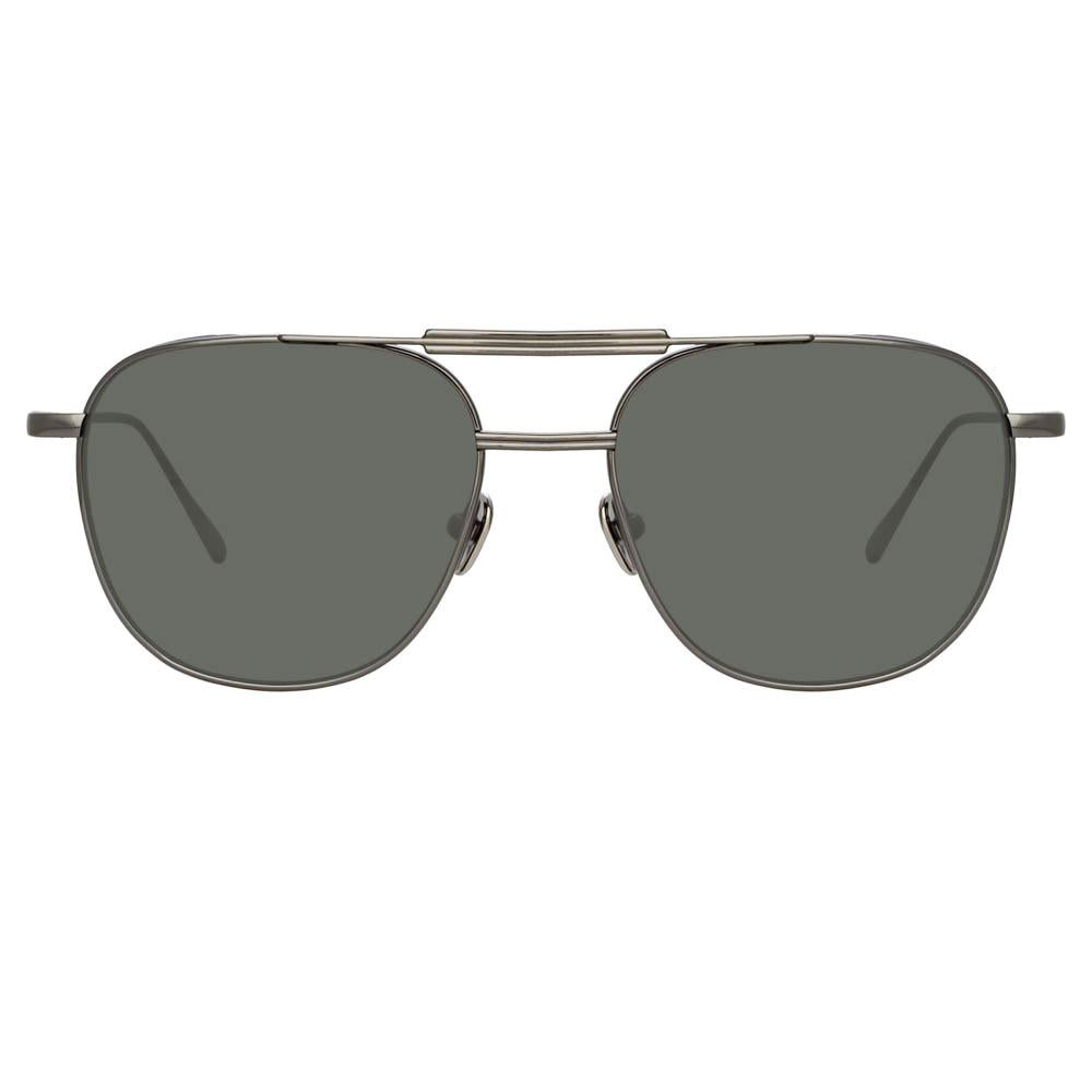 Maverick Aviator Sunglasses in Nickel by LINDA FARROW – LINDA