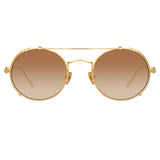 Jimi Oval Sunglasses in Yellow Gold