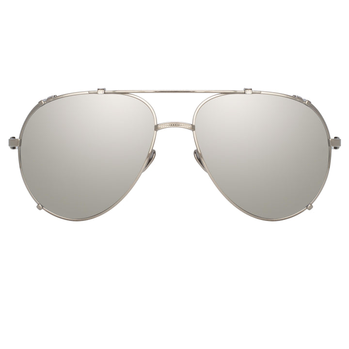 Newman Aviator Sunglasses in Nickel frame by LINDA FARROW – LINDA FARROW  (U.S.)