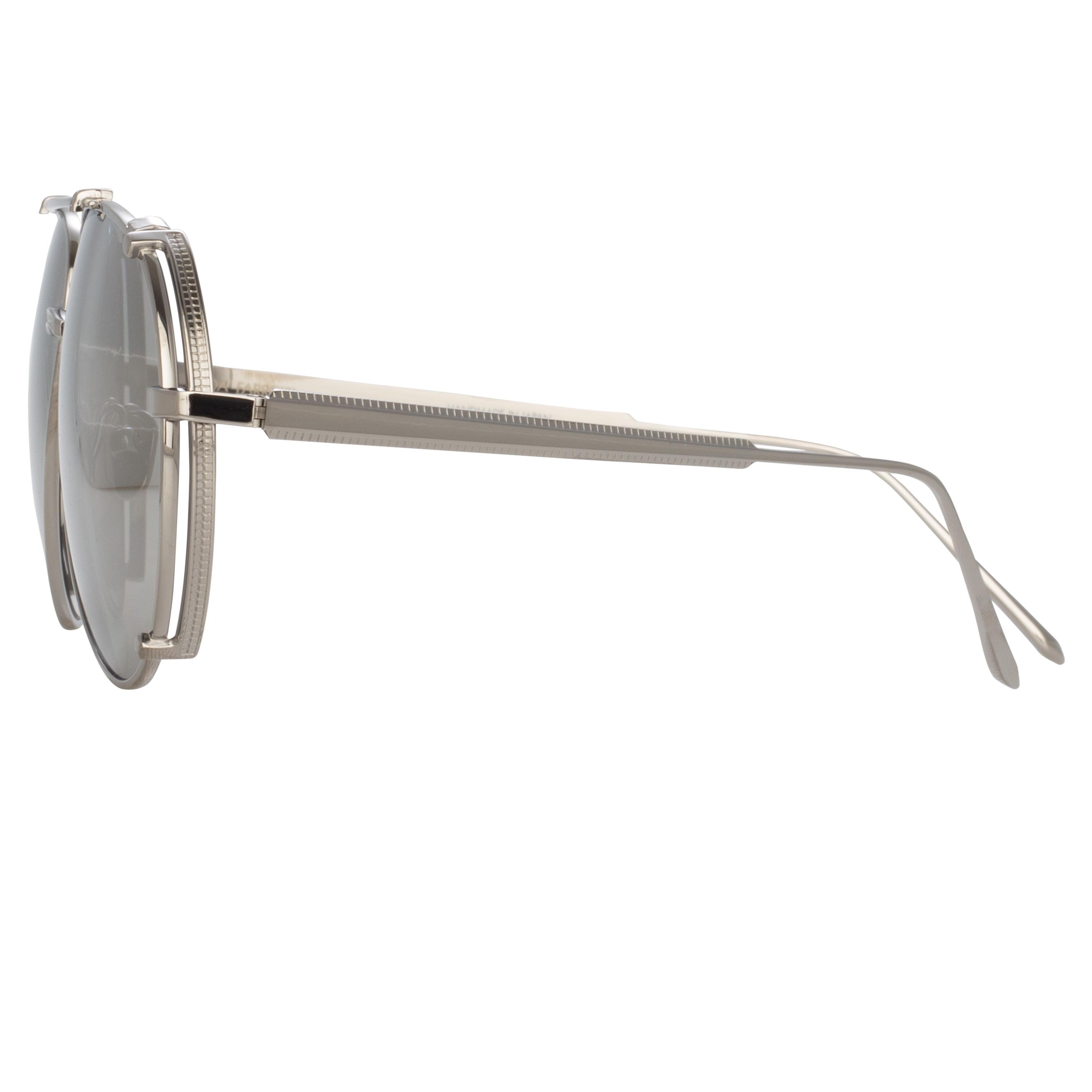 Maverick Aviator Sunglasses in Nickel by LINDA FARROW – LINDA