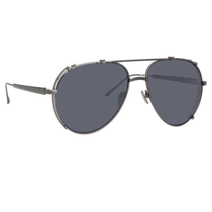 Newman Aviator Sunglasses in Nickel frame by LINDA FARROW – LINDA FARROW  (U.S.)