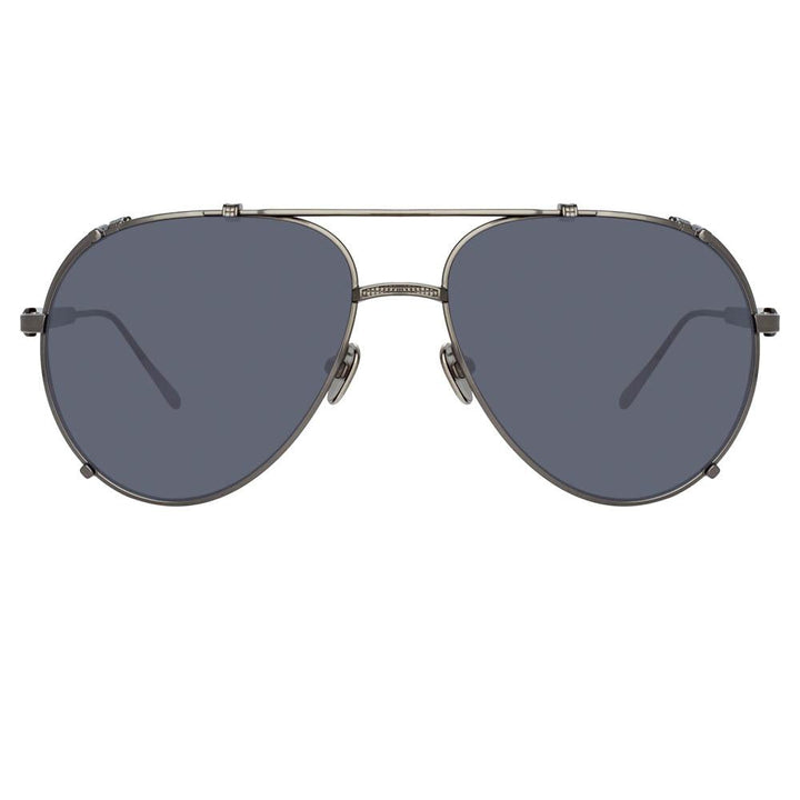 Newman Aviator Sunglasses in Nickel frame by LINDA FARROW – LINDA FARROW  (U.S.)