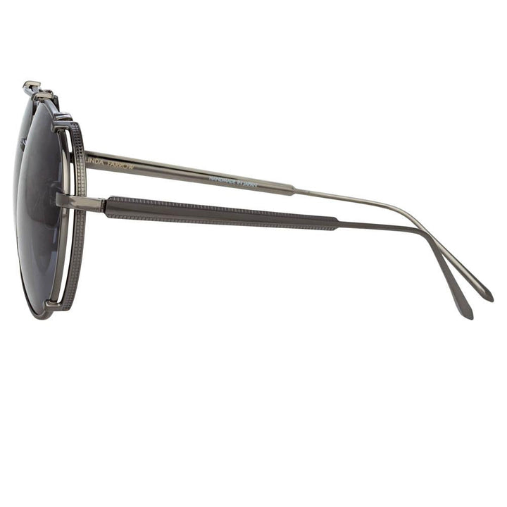 Newman Aviator Sunglasses in Nickel frame by LINDA FARROW – LINDA FARROW  (U.S.)